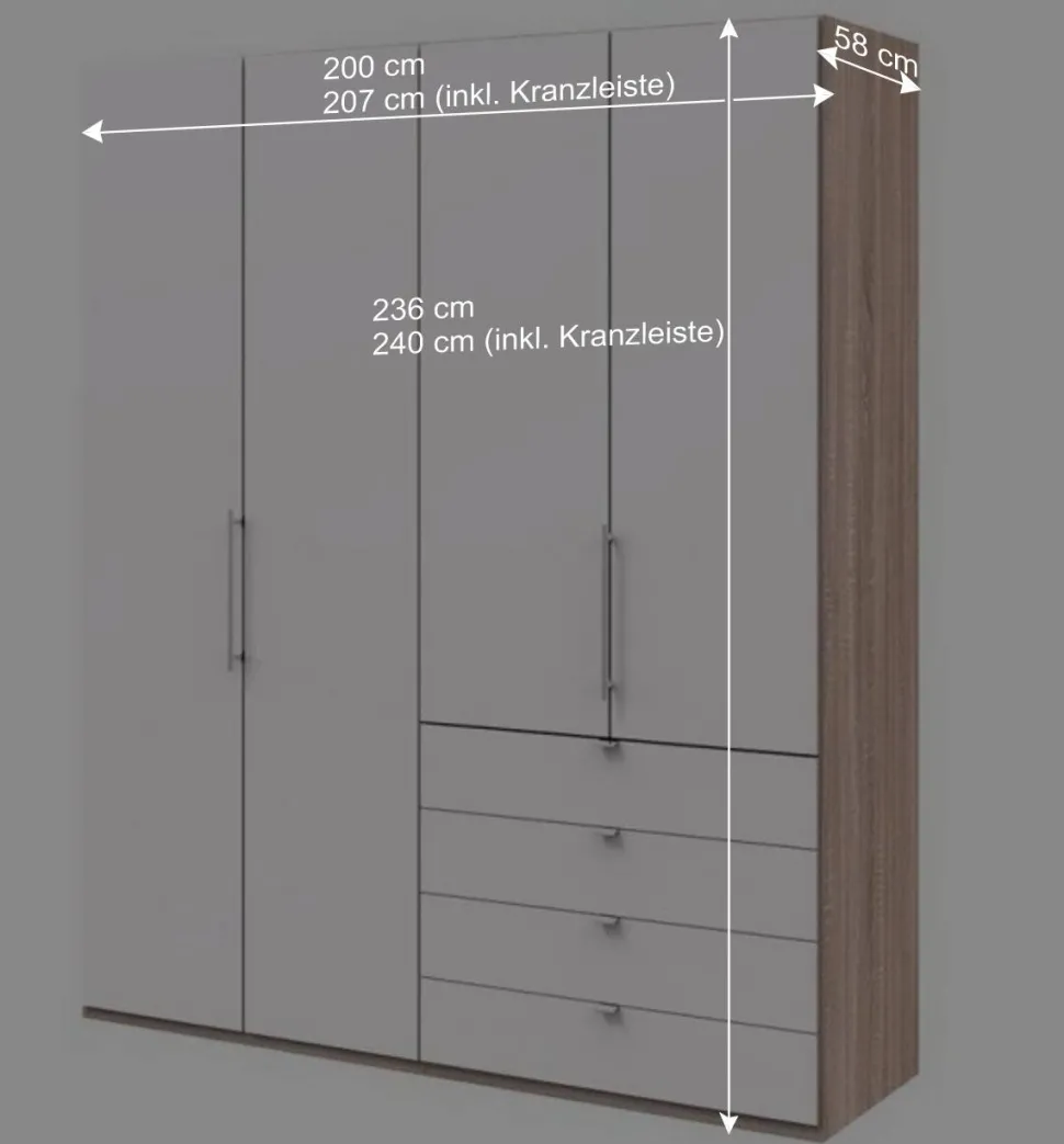 Kleiderschrank fürs Schlafzimmer mit zwei Gleittüren - Vaclyn