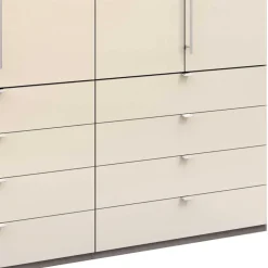 Kleiderschrank glasbeschichtet in Creme - Laingo