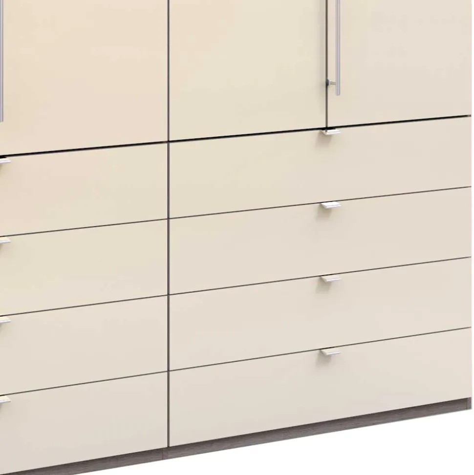 Kleiderschrank glasbeschichtet in Creme - Laingo