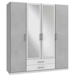 Kleiderschrank in Betonoptik Lichtgrau - Unesc