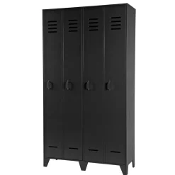 Kleiderschrank in Spind Optik aus Holz und Holzwerkstoff - Tivegos