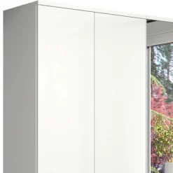 Kleiderschrank in Weiß HG & Spiegel - Ejulia (zweiteilig)