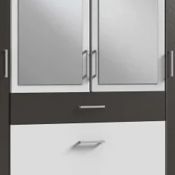 Kleiderschrank in Weiß und Dunkelgrau - Vanila