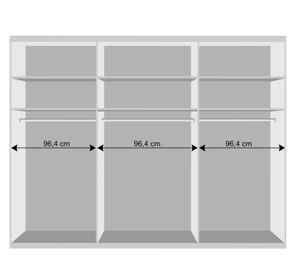 Kleiderschrank mit 6 Türen 300 cm breit - Emdsiva