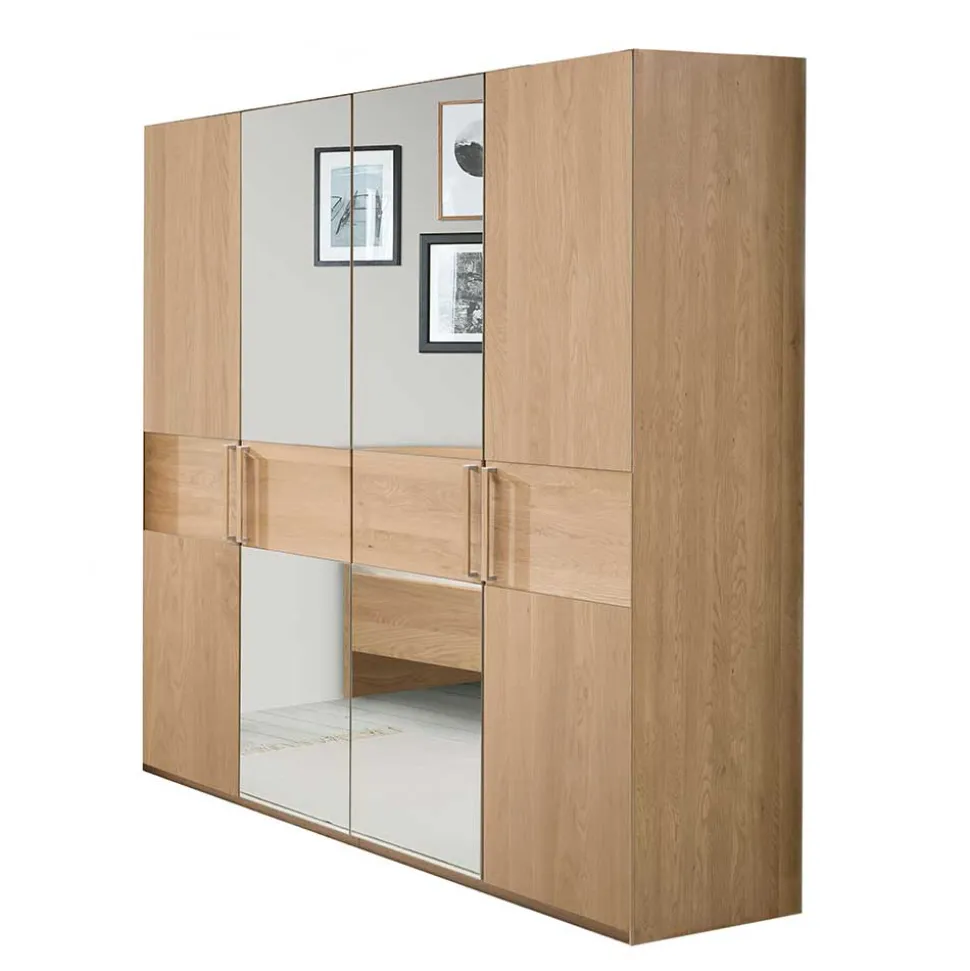 Kleiderschrank mit 4 Türen in Eiche - Emdsiva