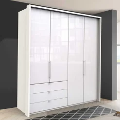 Kleiderschrank mit Glasfront Weiß - Dolienca