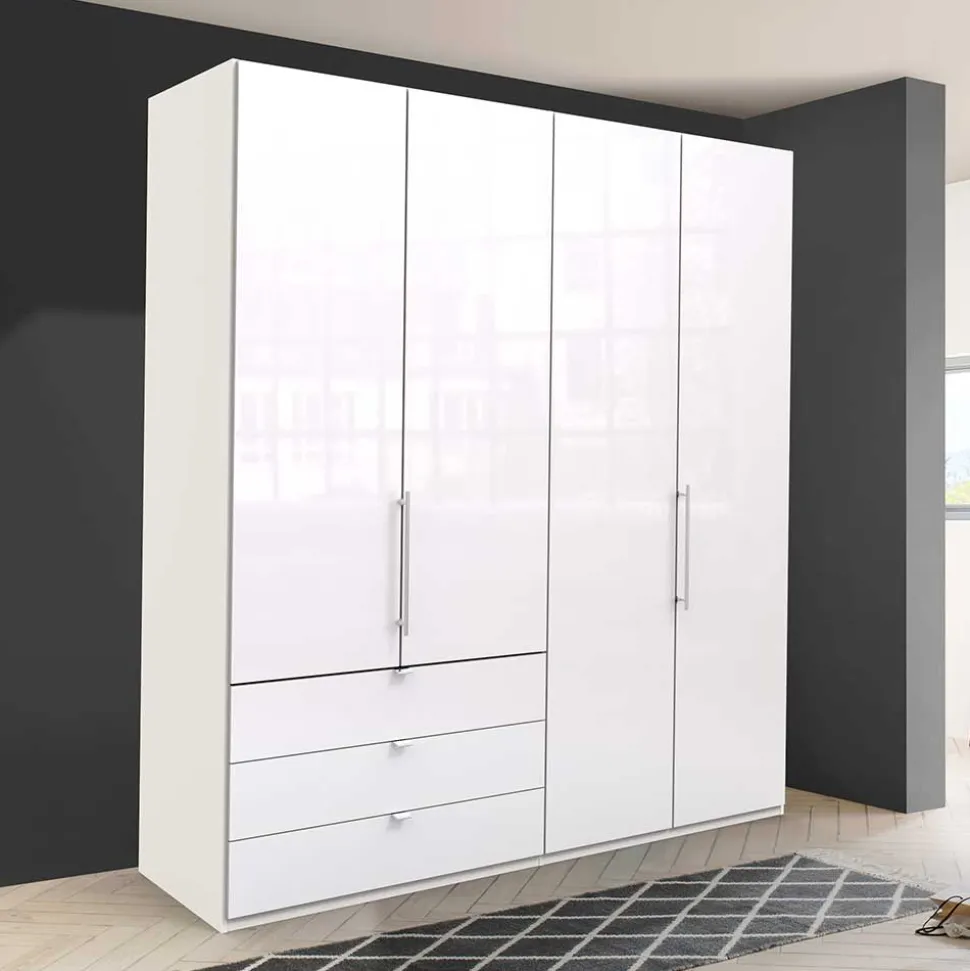 Kleiderschrank mit Glasfront Weiß - Dolienca