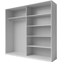 Kleiderschrank mit Schwebetüren in Esche Weiß - Pruducia