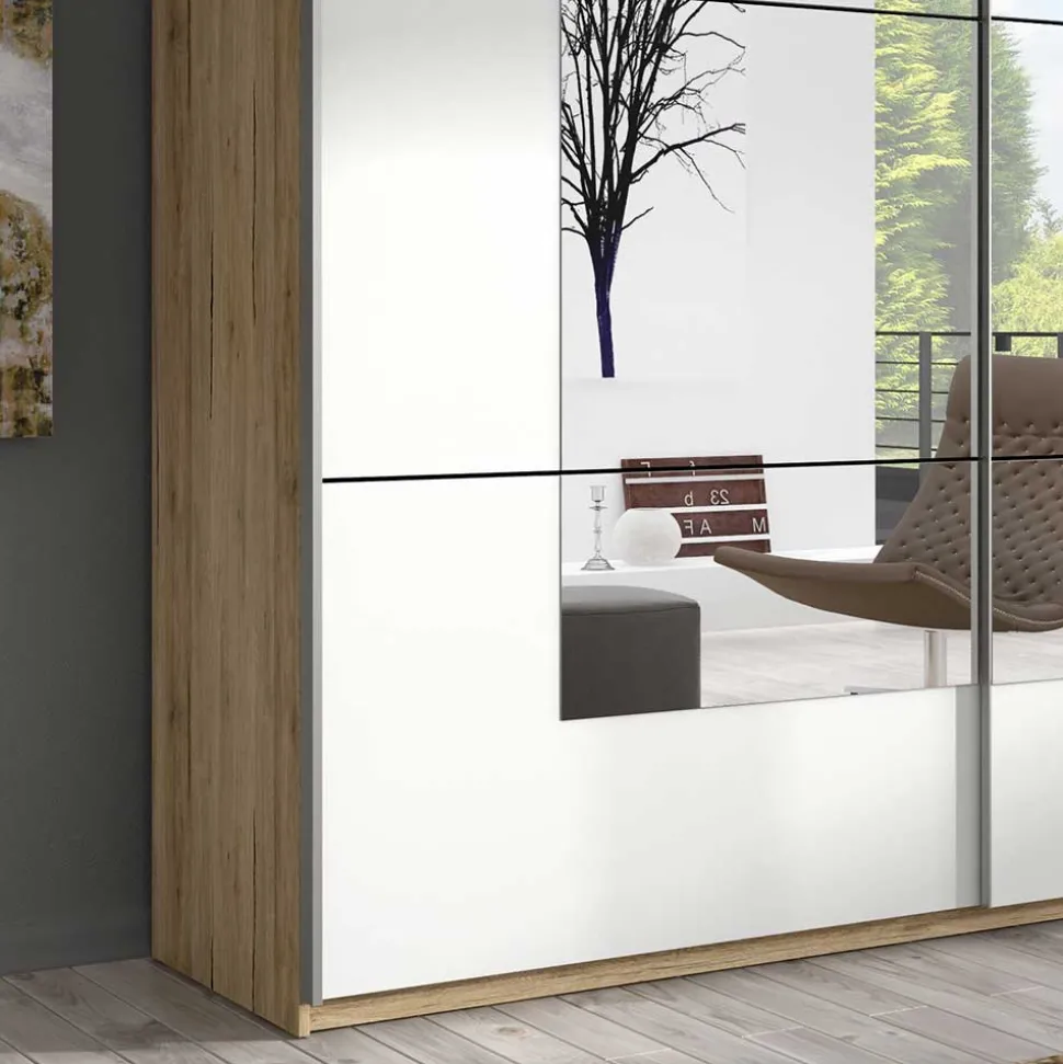 Kleiderschrank mit Schwebetüren mit Spiegel - Anglivia