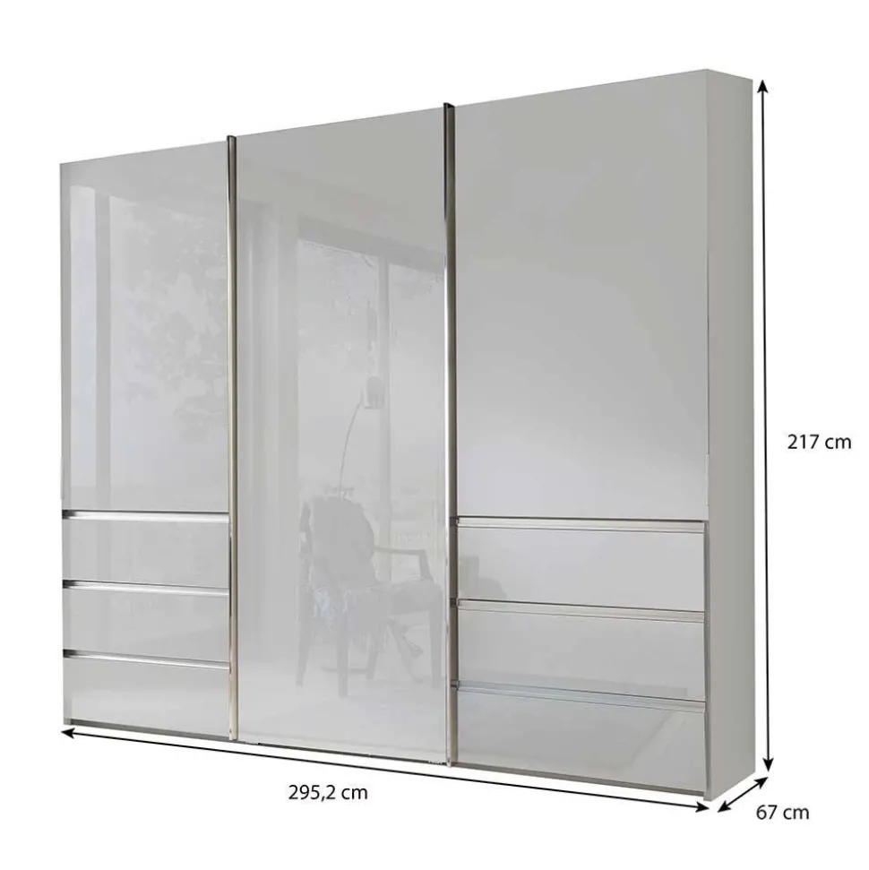 Kleiderschrank mit sechs Schubladen und drei Türen - Ectria