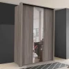 Kleiderschrank mit Spiegel & Metallgriffen - Crenba