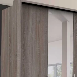 Kleiderschrank mit Spiegel & Metallgriffen - Crenba