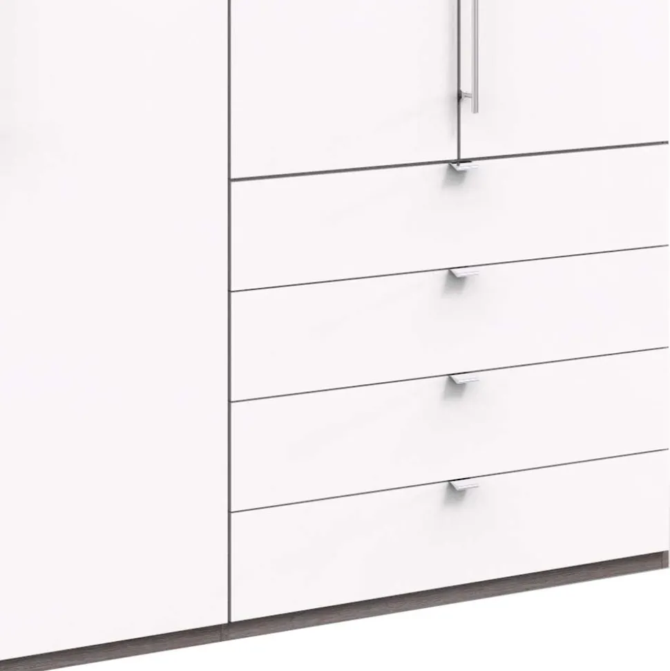 Kleiderschrank mit vier Metallauszug Schubladen - Tivierto