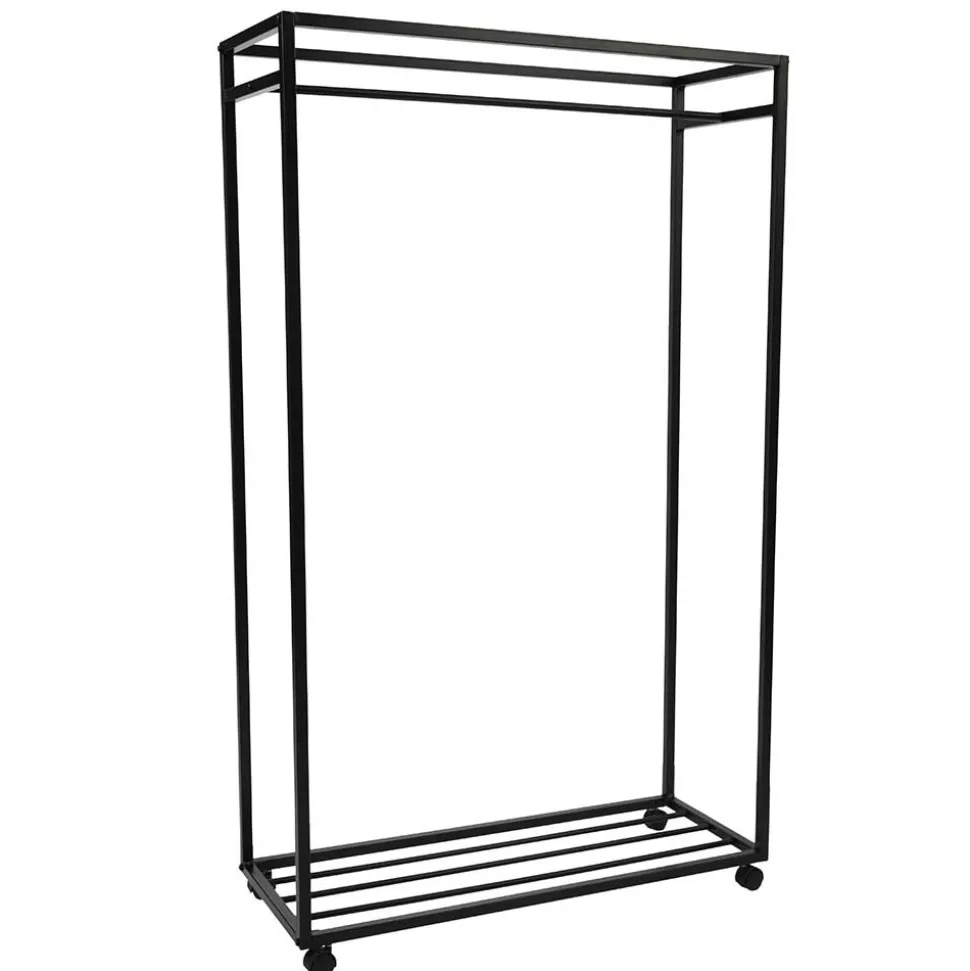 Kleiderwagen Rollgarderobe in Schwarz - Baslanica