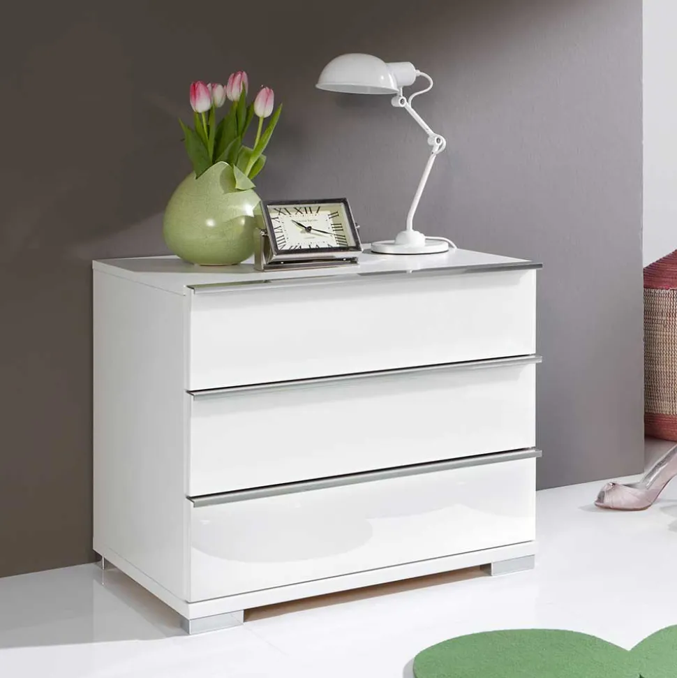 Kleine Kommode Zianatto in Weiß