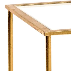 Kleiner Glastisch mit Spiegel Zusatzablage - Sharky