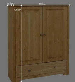 Kleiner Holzschrank mit 2 Türen - Imressa