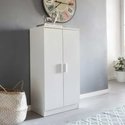 Kleiner Schuhschrank mit Doppeltür Atricia in Weiß