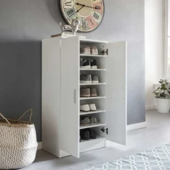 Kleiner Schuhschrank mit Doppeltür Atricia in Weiß