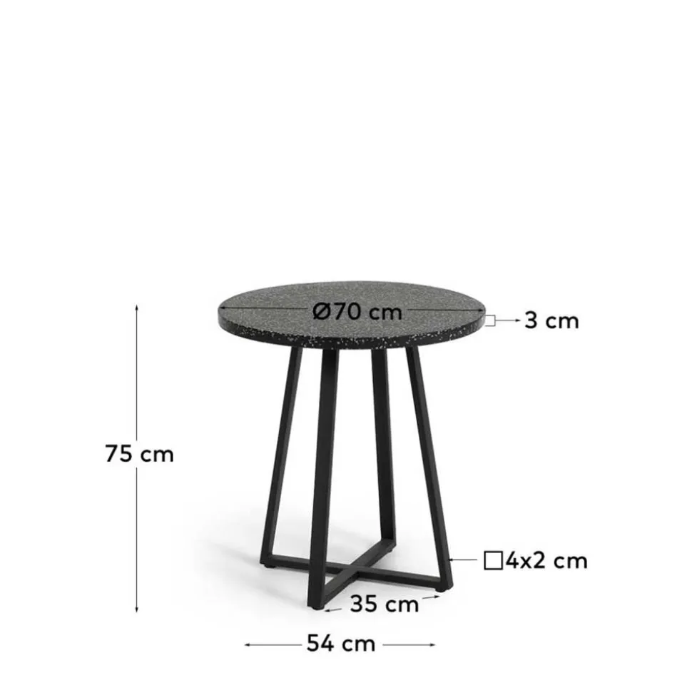 Kleiner Tisch in Rund aus Terazzo Stein - Gracelino