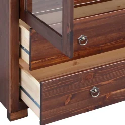 Kleiner Vitrinenschrank in Dunkelbraun - Luvin