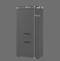 Kleiner Wohnraum Schrank in Weiß Hochglanz Yulis 2-türig