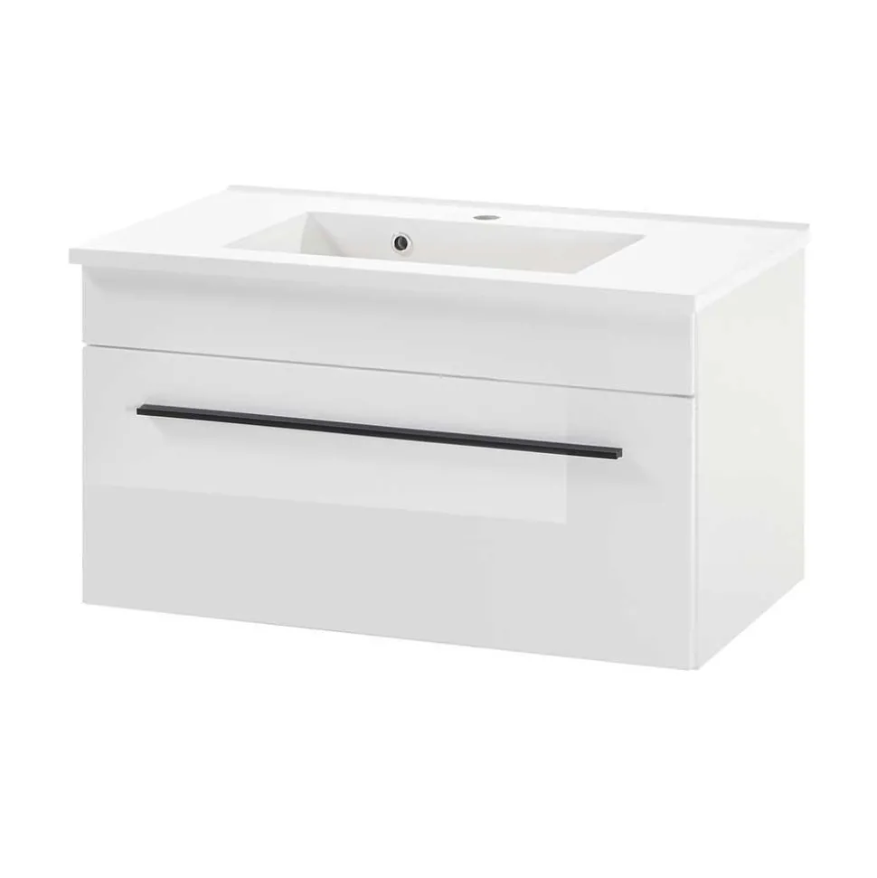 Kleines Badmöbel Set in Weiß - Ingmesan (dreiteilig)