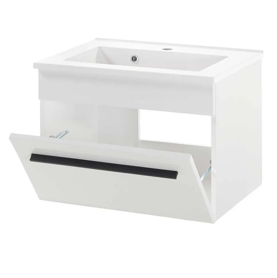 Kleines Badmöbel Set in Weiß - Ingmesan (dreiteilig)