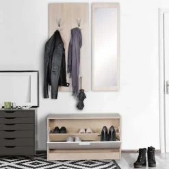 Kleines Flurmöbel Set im Holz Look - Aberdeen (dreiteilig)