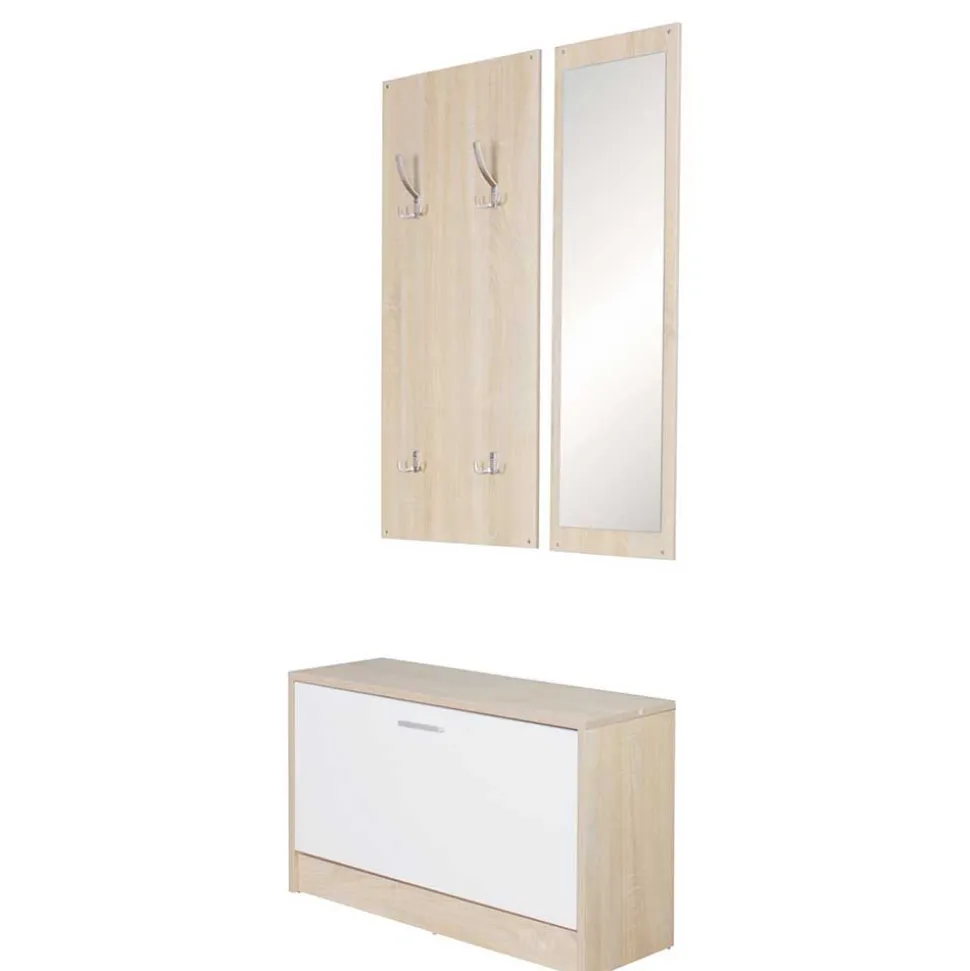 Kleines Flurmöbel Set im Holz Look - Aberdeen (dreiteilig)