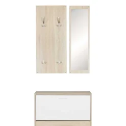 Kleines Flurmöbel Set im Holz Look - Aberdeen (dreiteilig)