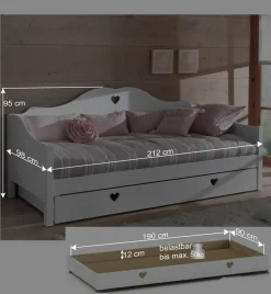 Kojenbett Mädchenbett Grandory in Weiß lackiert