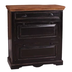 Kolonial Schuhschrank in Schwarz & Honig - Kienta