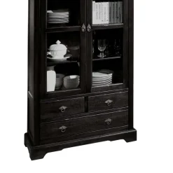 Kolonialstil Vitrine Islando in Schwarzbraun