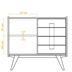 Kombi Holzkommode aus geölter Wildeiche - Hardus