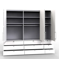 Kombi Kleiderschrank mit 2 breiten Abteilen - Rativian