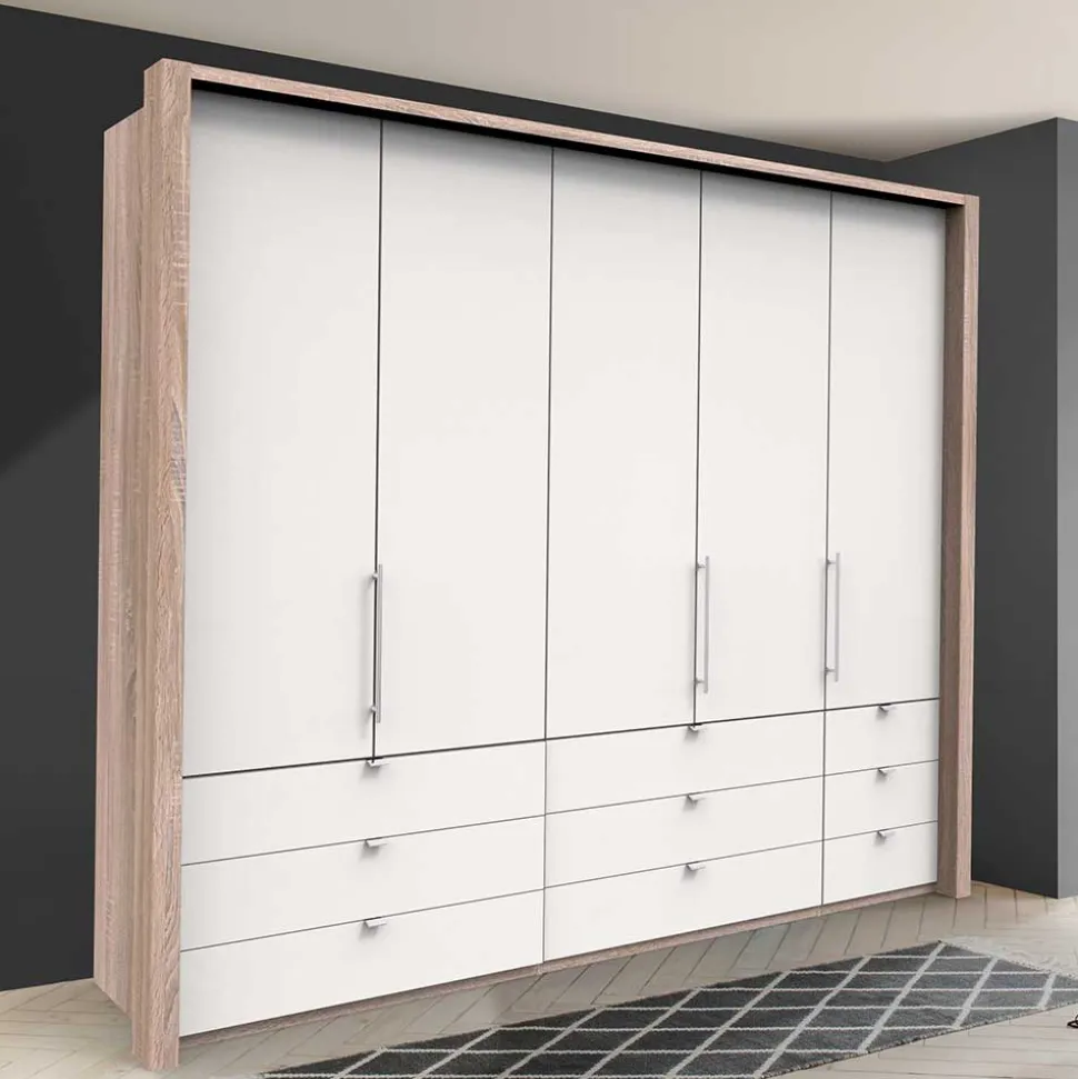 Kombi Schlafzimmerschrank mit neun Schubladen - Vaclyn