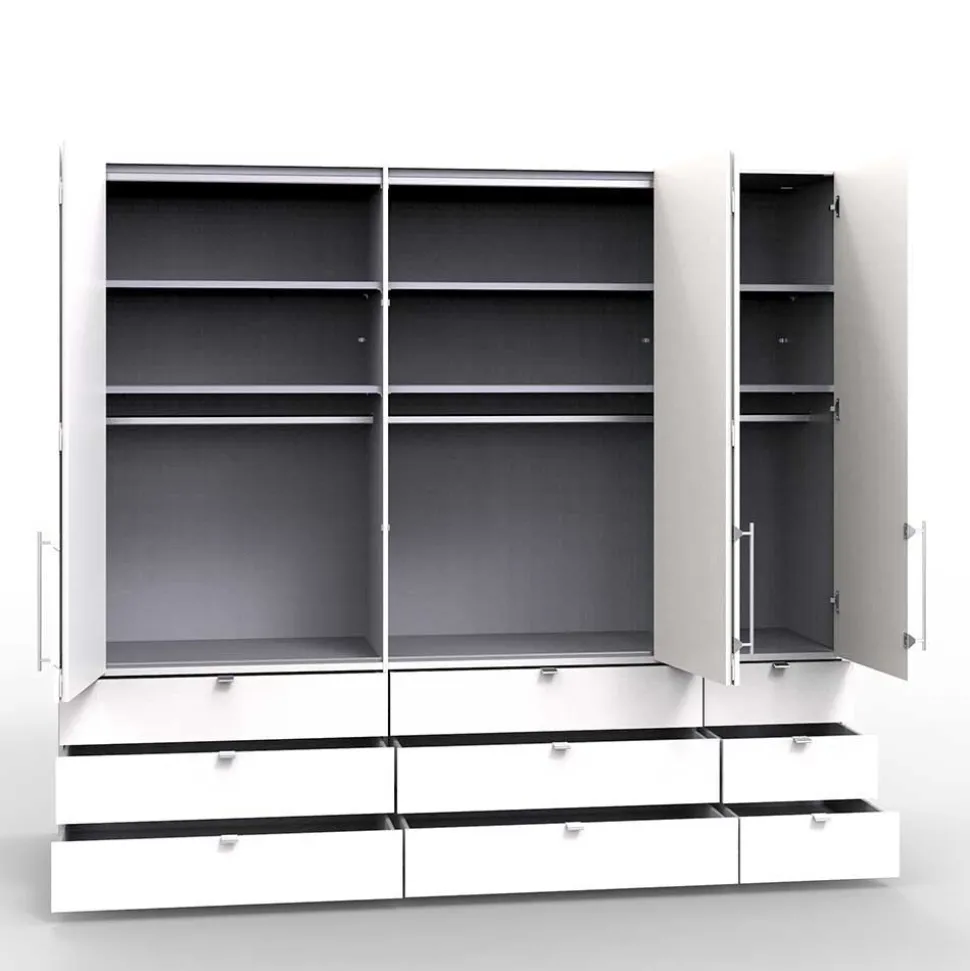 Kombi Schlafzimmerschrank mit neun Schubladen - Vaclyn