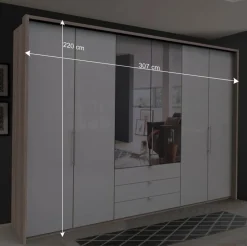 Kombi-Kleiderschrank mit Spiegel-Falttür - Bosays II