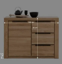 Kombi-Kommode in Eiche mit Sockelgestell - Nelenia