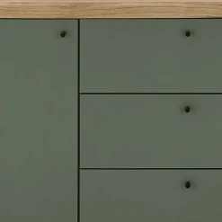 Kombi-Kommode in Graugrün und Wildeiche - Oliva