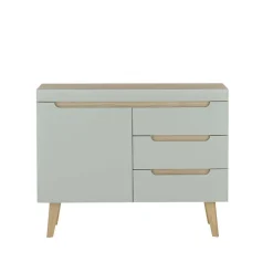 Kombi-Kommode in Mintgrün mit Eiche - Armina