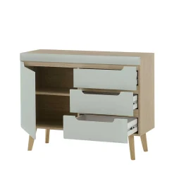 Kombi-Kommode in Mintgrün mit Eiche - Armina