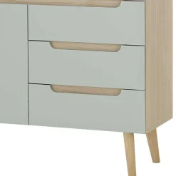 Kombi-Kommode in Mintgrün mit Eiche - Armina