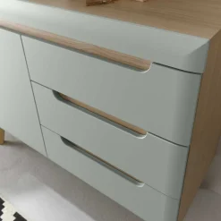 Kombi-Kommode in Mintgrün mit Eiche - Armina