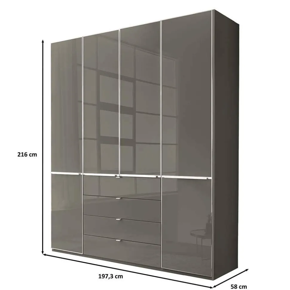 Kombinierter Kleiderschrank in Braun - Madita