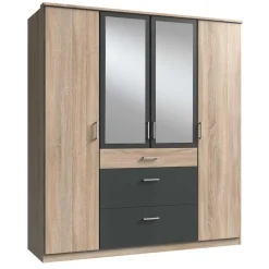 Kombi-Schlafzimmerschrank in Eiche Sägerau - Danah