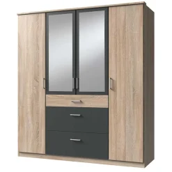 Kombi-Schlafzimmerschrank in Eiche Sägerau - Danah