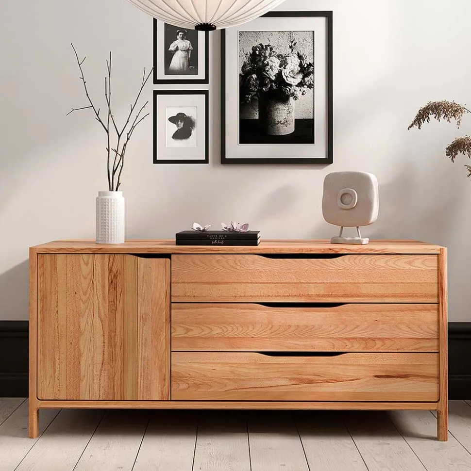 Kombi-Sideboard mit drei Schubladen und Tür - Lana