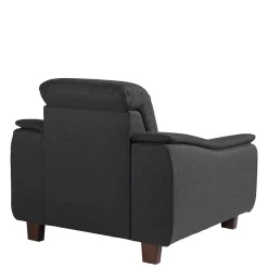 Komfortsessel in Dunkelgrau und Nussbaum - Pelago